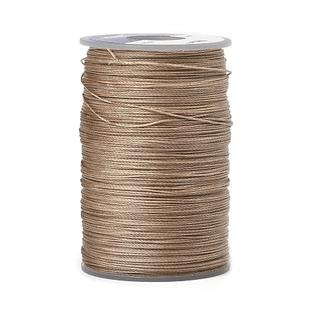 Honeyhandy Waxed Polyester Cord, 9-Ply, Camel, 0.65mm, about 21.87 yards(20m)/roll