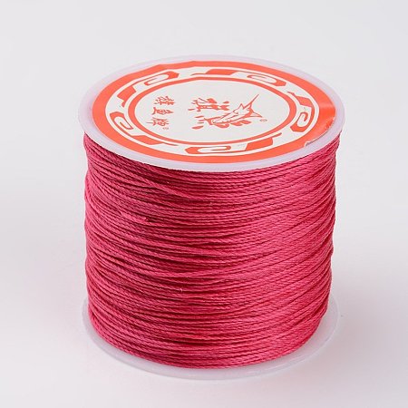 NBEADS 0.5mm 115 Yards Deep Pink Waxed Polyester Beading Cords and Threads Crafting Cord Waxed Thread for Jewelry Making Bracelet