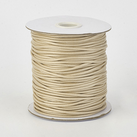Honeyhandy Eco-Friendly Korean Waxed Polyester Cord, BurlyWood, 0.5mm, about 174.97yards/roll(160m/roll)