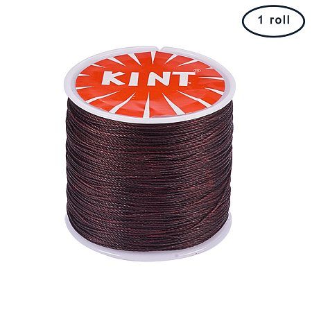 PandaHall Elite 1 Roll 0.5mm Round Waxed Cotton Cord Thread Beading String 116 Yards per Roll Spool for Jewelry Making and Macrame Supplies Brown