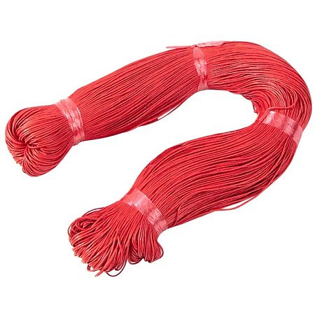 Arricraft 382.76 Yards 13.8in/0.7mm Waxed Cotton Cord Red Chinese Cotton Wax Cord Knitting String Beading Thread for Jewelry Craft Making