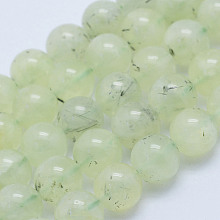 Arricraft Natural Prehnite Beads Strands, Round, Grade A-, 8~8.5mm, Hole: 1mm, about 51pcs/strand, 15.7 inches(40cm)