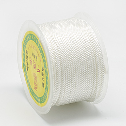 Honeyhandy Nylon Threads, Milan Cords/Twisted Cords, White, 1.5~2mm, about 54.68 yards(50m)/roll