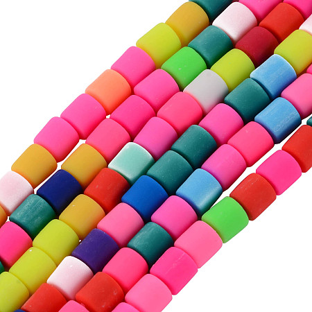 SUNNYCLUE 610Pcs 10 Strands Vinyl Heishi Beads Cylinder Polymer Clay Bead Handmade Polymer Clay Spacer Bead 6.5x6mm for Surfer Chocker Necklace Bracelet Earrings Jewelry Making, Random Color