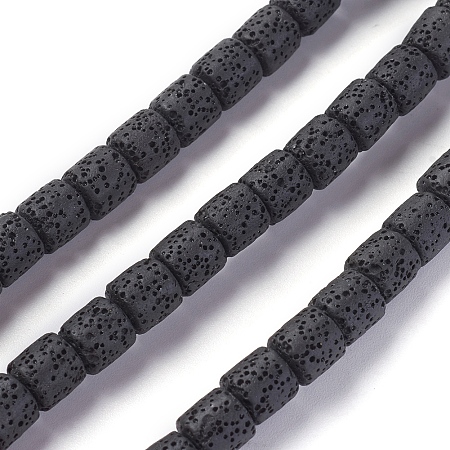 ARRICRAFT Natural Lava Rock Beads Strands, Dyed, Column, Black, 8~8.5x8~8.5mm, Hole: 2mm, about 46 pcs/Strand, 15.35 inches(39 cm)