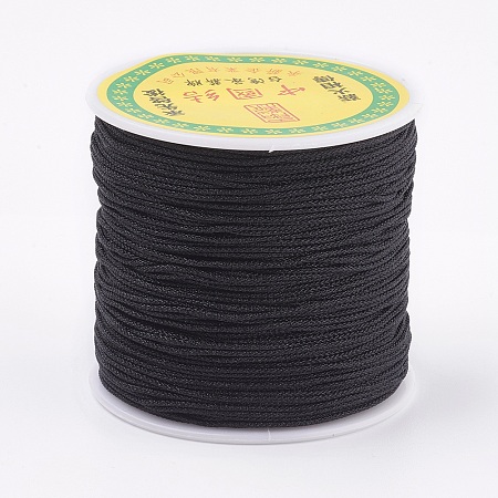 Honeyhandy Polyester Cord, Black, 0.8mm, about 87.48 yards(80m)/roll
