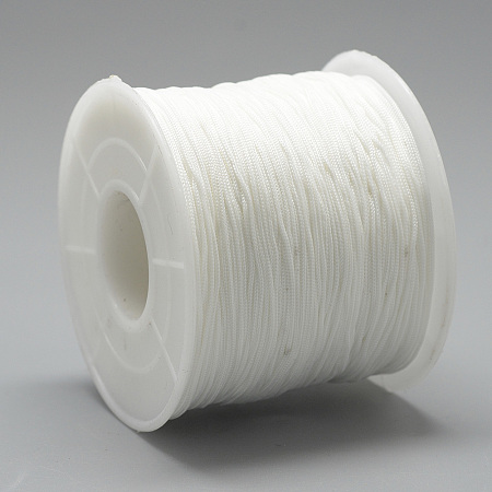 Honeyhandy Polyester Cords, White, 0.5~0.6mm, about 131.23~142.16 yards(120~130m)/roll