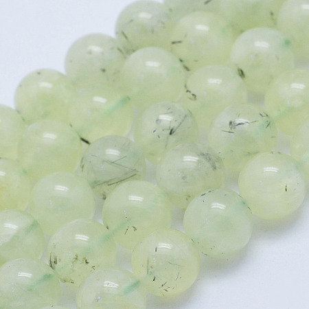 Arricraft Natural Prehnite Beads Strands, Round, Grade A-, 8~8.5mm, Hole: 1mm, about 51pcs/strand, 15.7 inches(40cm)