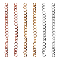 Unicraftale Vacuum Plating 304 Stainless Steel Chain Extenders, Golden & Rose Gold & Stainless Steel Color, 45x3mm, 3 colors, 20strands/color, 60strands