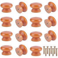 NBEADS 15 Pcs Round Wood Cabinet Knobs, Mushroom Shape Wooden Knobs Cabinet Hardware Round Knobs Drawer Handles with Screws for Dresser Drawers, 33x25mm