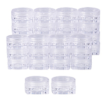 BENECREAT 30 Pack 3ml/3g Empty Cosmetic Jars Clear Plastic Jars for Travel Cosmetic Lip Balm, Lip Gloss, Eye shadow Containers with Clear Lids