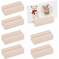 OLYCRAFT 12pcs Wood Place Card Holders Wood Name Card Sign Holders Table Number Stands Burlywood Card Holder for Wedding Party Events Decoration Double Side Display Mini Blackboard