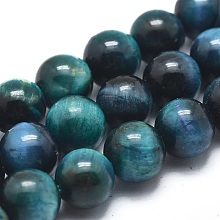 ARRICRAFT Natural Tiger Eye Bead Strands, Dyed & Heated, Round, 8mm, Hole: 1mm, about 15.55 inches long, 49pcs/strand