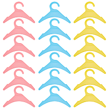 18Pcs Plastic Pet Clothing Hangers, 3 Color Pet Apparel Hangers for Small Animals, Pet Paw Print Clothes Hangers, 5.9 x 8.26 x 0.11 Inches