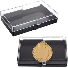 OLYCRAFT 2Pcs Clear Plastic Gift Box for Pin 5.9x3.5x1.4 Inch Black Presentation Boxes for Badge Clear Lapel Pin Presentation Display Case for Lapel Pin Gemstone Storage Display