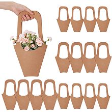 NBEADS 24 Pcs 2 Sizes Kraft Paper Flowers Gift Bags, Floral Cones Bags with Handle Flower Packing Bags Bouquet Packing Bags Wedding Confetti Cones for Wedding Party Anniversary