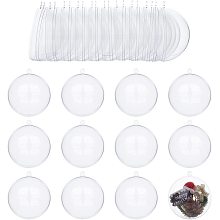 arricraft 30 Sets Transparent Plastic Ornament, Hollow Clear Balls Large Size Round Fill-able Ornaments for Xmas Wedding Party Decoration