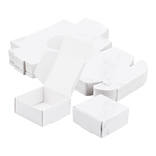 BENECREAT Paper Candy Boxes, Bakery Box, Baby Shower Gift Box, Square with Marble Pattern, White, 5.7x5.5x2.6cm