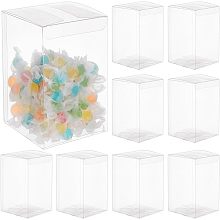 BENECREAT 15Pcs Rectangle Clear Gift Boxes, Transparent Plastic PVC Box Gift Packaging for Wedding, Birthday Party, Bridal Shower, 3.54x3.54x5.55inch