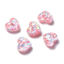 Honeyhandy Resin Cabochons, Heart, Pink, 16x18.5x10mm