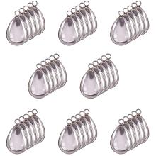 PH PandaHall 100pcs Bezel Pendant Blanks Settings - 50pcs Drop Pendant Trays Bezel Blanks with 50pcs Glass Cabochons Clear Dome for Photo Jewelry Making