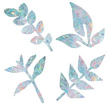 GORGECRAFT 16PCS Leaf Window Clings Static Rainbow Glass Stickers Anti-Collision Window Alert Decals Sun Catcher Decorations Non Adhesive Prismatic Vinyl for Prevent Stop Birds