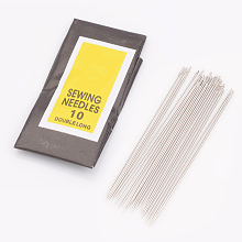 Honeyhandy Iron Sewing Needles, Darning Needles, Platinum, 0.45mm thick, 52mm long, hole: 0.3mm, 25pcs/bag