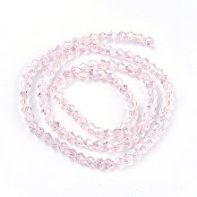 NBEADS 10 Strands AB Color Plated Faceted Bicone MistyRose Glass Beads Strands With 4x4mm,Hole: 1mm,About 118pcs/strand