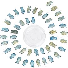 SUNNYCLUE 1 Box 100Pcs Fish Beads Bulk Glass Fish Bead Charm Summer Sea Ocean Animal Spacer Beads Double Sided Small Fish Loose Bead for Jewelry Making Beading Kit Elastic Thread DIY Bracelet Craft