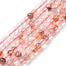 Natural Hematoid Quartz/Ferruginous Quartz  Beads Strands, Round, 3~3.6mm, Hole: 0.6mm, about 118pcs/strand, 15.35''(39cm)