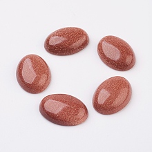 Honeyhandy Synthetic Goldstone Flat Back Cabochons, Oval, 40x30x8.5mm