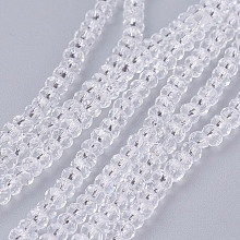 Arricraft Transparent Glass Beads Strands, Faceted, Rondelle, Clear, 3x2mm, Hole: 0.5mm, about 188~190pcs/strand, 16.7 inches