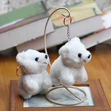 Honeyhandy Cartoon PP Cotton Plush Simulation Soft Stuffed Animal Toy Bear Pendants Decorations, for Girls Boys Gift, White, 170mm