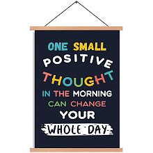 Arricraft Poster Hanger Positive Thought Magnetic Wooden Poster Hangers Poster with Hanger Canvas Wall Art for Walls Pictures Prints Maps Scrolls and Canvas Artwork 17.3x11in