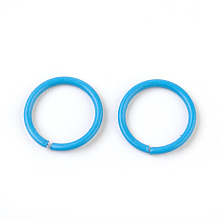 Honeyhandy Iron Jump Rings, Open Jump Rings, Deep Sky Blue, 18 Gauge, 10x1mm, Inner Diameter: 8mm