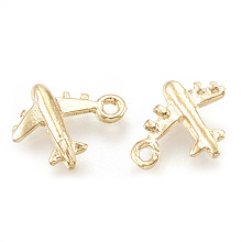 Honeyhandy Brass Airliner Charms, Real 18K Gold Plated, Passenger Airplane, 9.5x11.5x2mm, Hole: 1.2mm