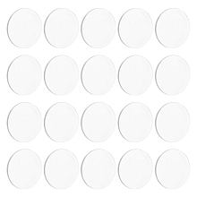 Fingerinspire 60Pcs Acrylic Flat Round Action Figure Display Bases, Clear, 30x2mm