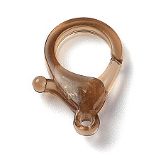 Honeyhandy Transparent Plastic Lobster CLaw Clasps, Camel, 26x19x6mm, Hole: 2mm