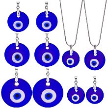 PandaHall Elite Large Evil Eye Charms, 8pcs Blue Turkish Eye Pendants Charms Lampwork Eye Beads Big Lucky Charms Hanging Ornaments Keychain for Stretch Bracelet Necklace Jewelry Making, 25/30/35/40mm