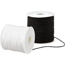 PandaHall Elite Nylon Bracelet String, 1mm Nylon Thread String Beading Thread Black White Chinese Knotting Cord for Friendship Bracelet Necklace Jewelry Making DIY Macrame Craft, 200 Yards Totally