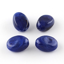 Honeyhandy Oval Imitation Gemstone Acrylic Beads, Medium Blue, 18x13x9.5mm, Hole: 2mm, about 310pcs/500g