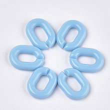 Honeyhandy Acrylic Linking Rings, Quick Link Connectors, For Jewelry Chains Making, Oval, Cornflower Blue, 19x14x4.5mm, Hole: 11x5.5mm, about 680pcs/500g