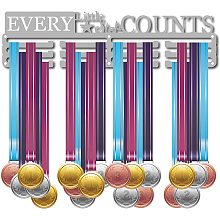 CREATCABIN Medal Holder Sport Every Little Step Counts Start Awards Display Stand Wall Rack Mount Hanger Decor for Champions Home Badge 3 Rung Medalist 60 Medals Olympic Games 15.7x4.1inch