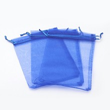 Honeyhandy Organza Bags, Rectangle, Dark Blue, 18x13cm