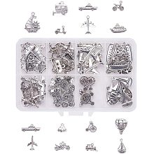 Arricraft 15 Style Vehicle Theme Charms Pendants, 60pcs Transportation Vehicle Charms Beads for Necklaces Bracelet Jewelry Making