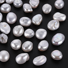 Honeyhandy Natural Keshi Pearl Beads, Cultured Freshwater Pearl, No Hole/Undrilled, Rice, Seashell Color, 6~10x6~7.5x3~6mm