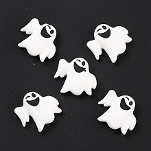 Honeyhandy Ghost Opaque Resin Cabochons, for Halloween, White, 19x22x7mm