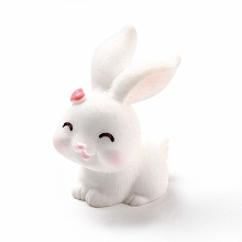 Honeyhandy Opaque Resin Cabochons, Rabbit, White, 33x19x29mm