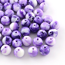 Honeyhandy Opaque Acrylic Beads, Round, Blue Violet, 8mm, Hole: 1.5mm, about 1800pcs/500g