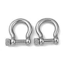 Honeyhandy 304 Stainless Steel D-Ring Anchor Shackle Clasps, Stainless Steel Color, 25x20mm, Inner Diameter: 16x12mm